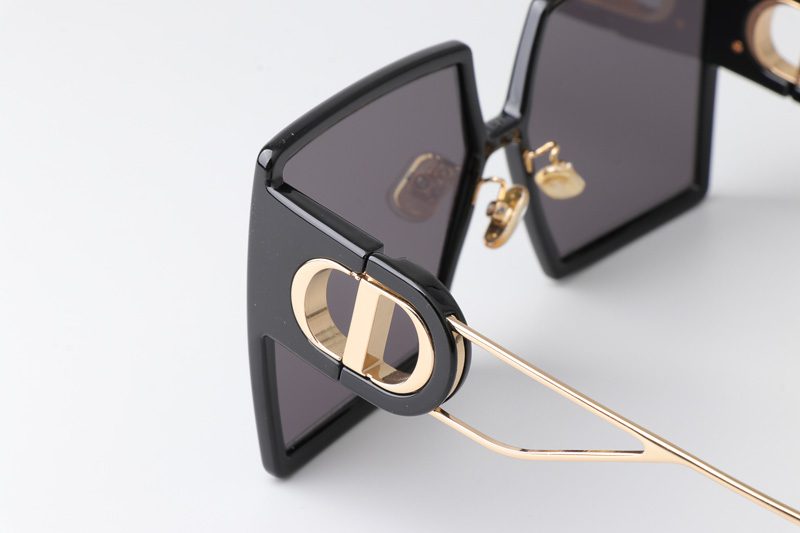 30Montaigne Sunglasses Black Gold Gray