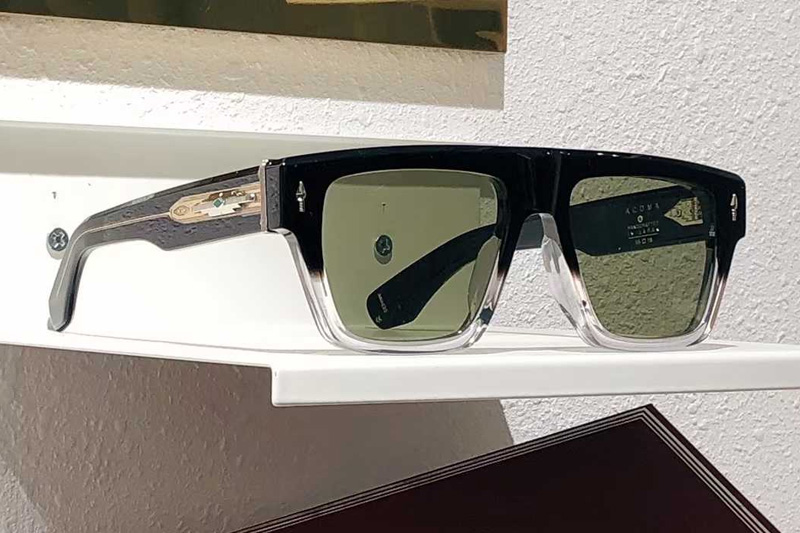 Acoma Sunglasses Black Transparent Green