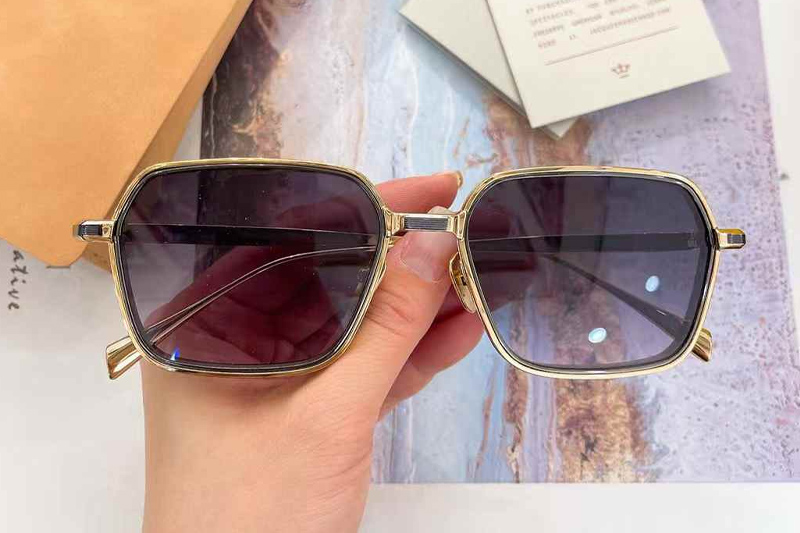 Admiral Sunglasses Gold Gradient Gray