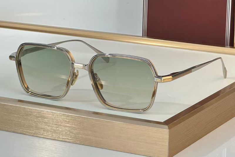 Admiral Sunglasses Silver Gradient Green