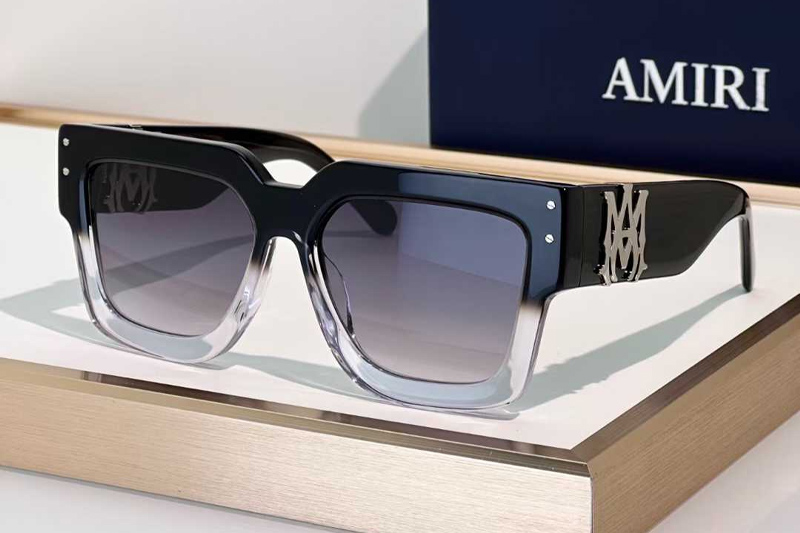 Amacsn1001 Sunglasses Black Transparent Gradient Gray