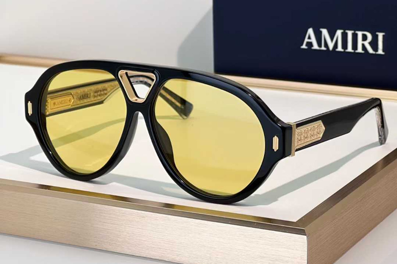 Amacsn1011 Sunglasses Black Gold Yellow