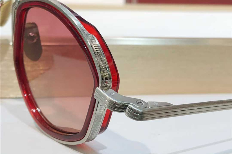 Aragon Sunglasses Red Silver Gradient Pink