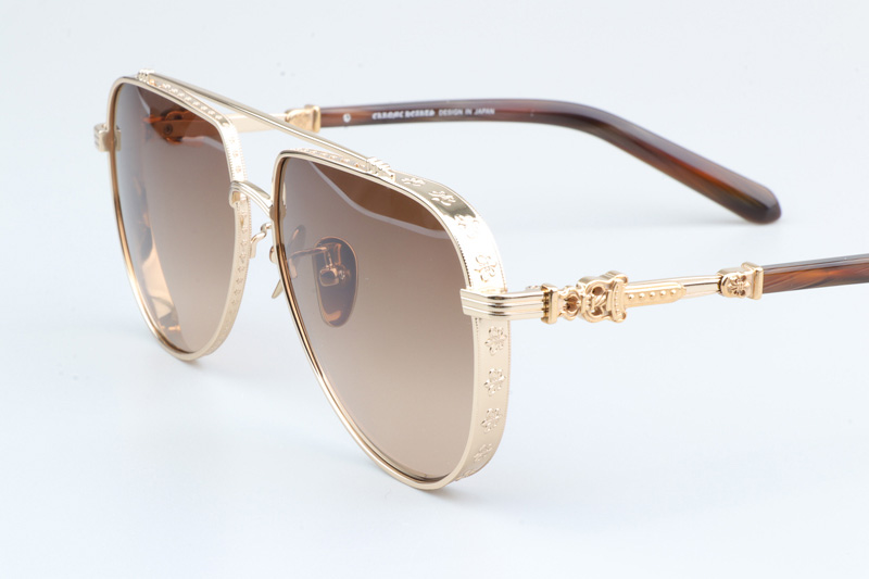 Armadildoe Sunglasses Gold Gradient Brown