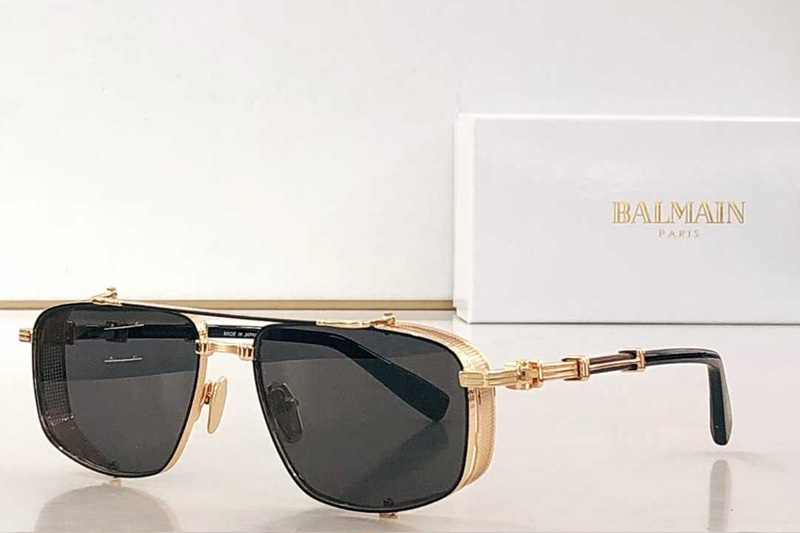 BPS-142A Sunglasses Black Gold Gray