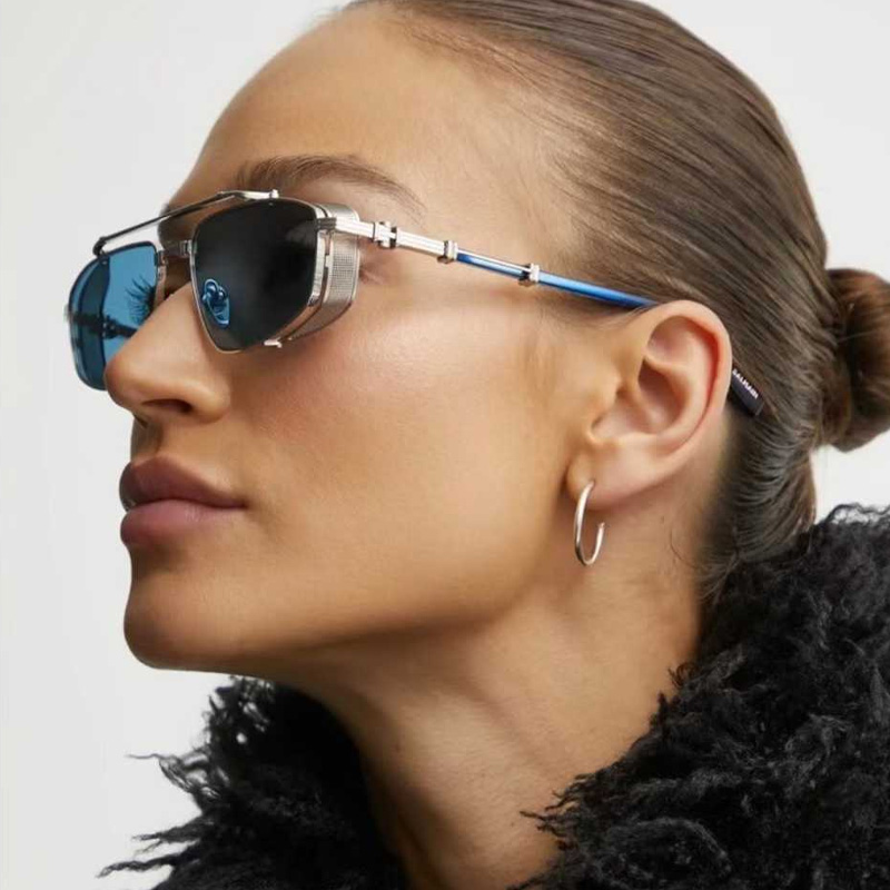 BPS-142D Sunglasses Silver Blue