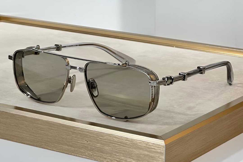 BPS-142D Sunglasses Silver Gray