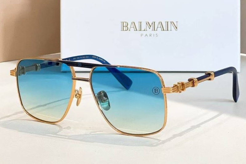 BPS-145A Sunglasses Gold Gradient Blue