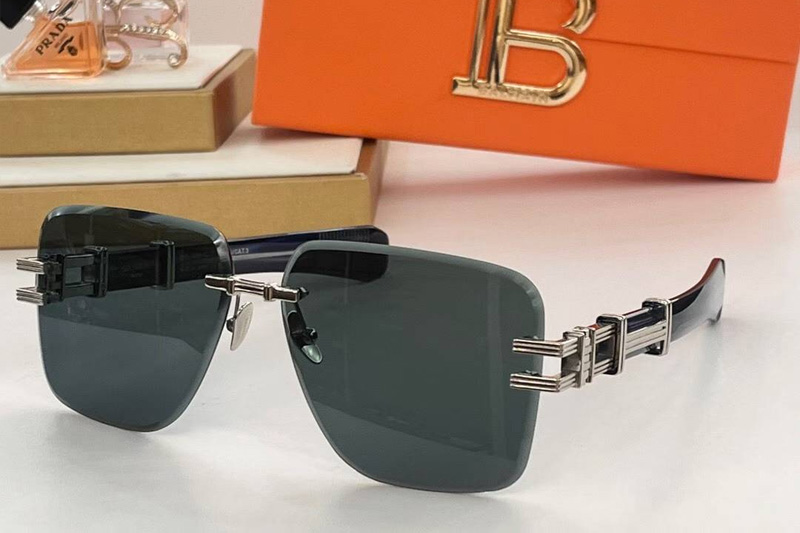 BPS-145B Sunglasses Silver Gray