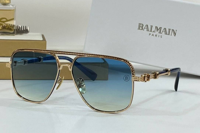 BPS-149A Sunglasses Gold Gradient Blue