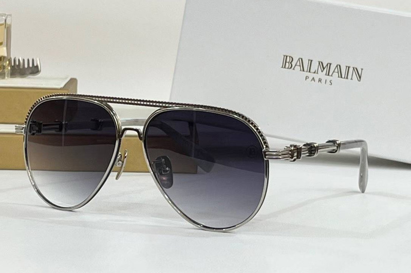 BPS-150A Sunglasses Silver Gradient Gray