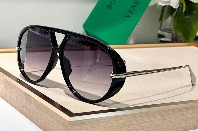 BV1274S Sunglasses Black Silver Gradient Gray