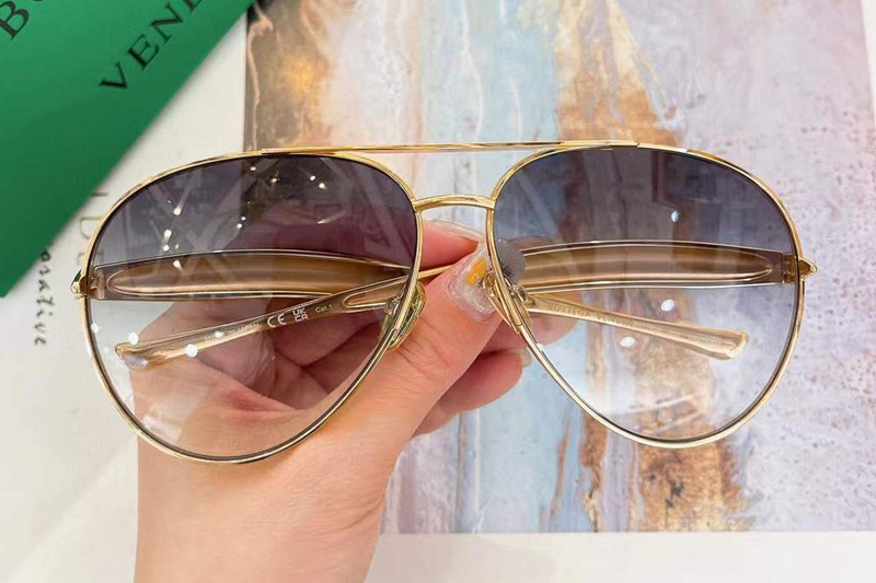 BV1305S Sunglasses Gold Gradient Gray