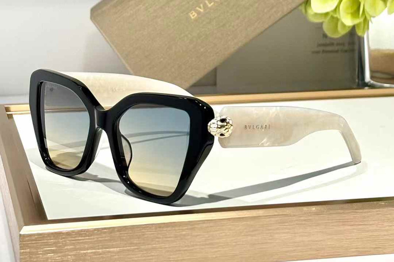 BV40033I Sunglasses Black White Gradient Blue