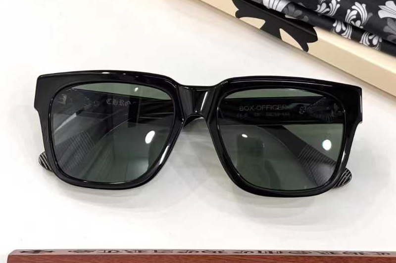 Box Officer Mist Sunglasses Black Silver Green