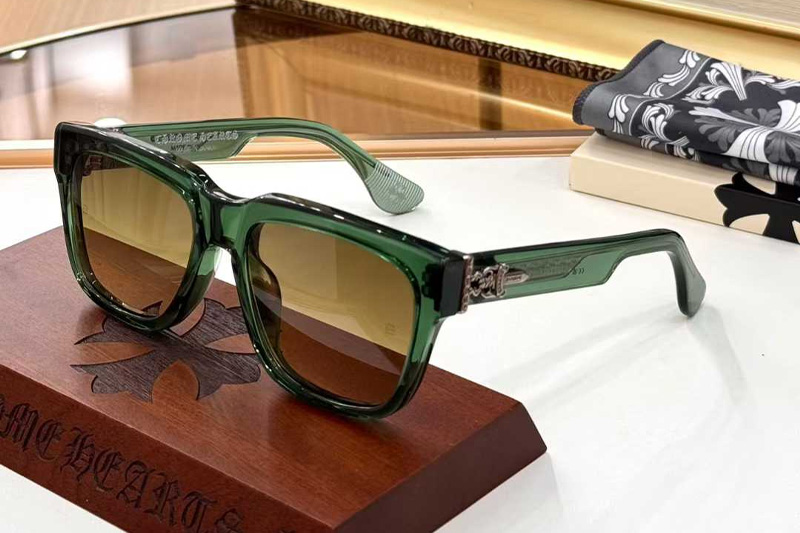 Box Officer Mist Sunglasses Green Gradient Brown