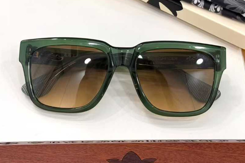 Box Officer Mist Sunglasses Green Gradient Brown