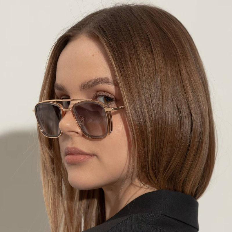 Brad Sunglasses Gold Gray Gradient Gray