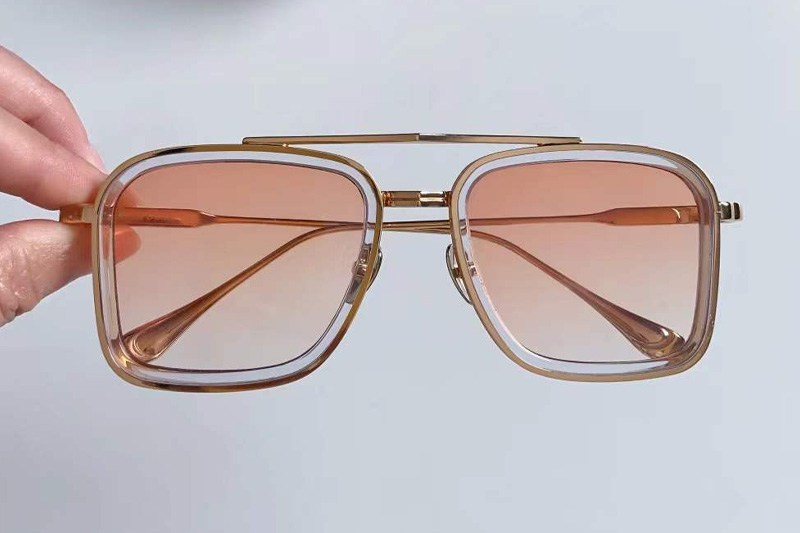 Brad Sunglasses Gold Transparent Gradient Brown
