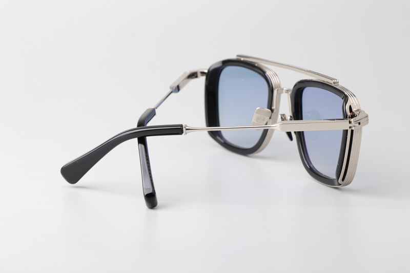 Brad Sunglasses Silver Black Gradient Blue