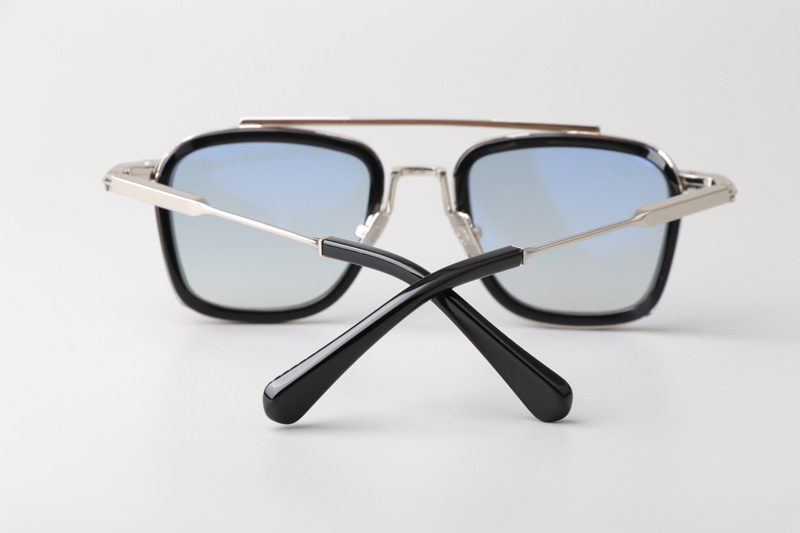 Brad Sunglasses Silver Black Gradient Blue