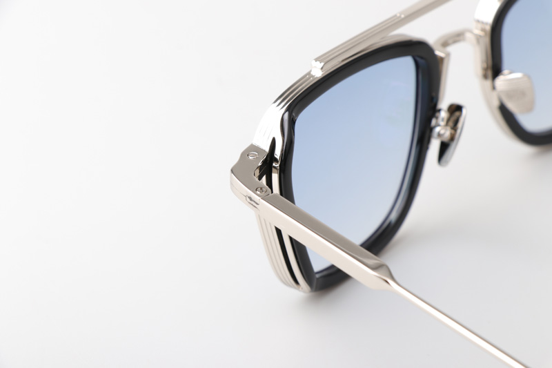 Brad Sunglasses Silver Black Gradient Blue