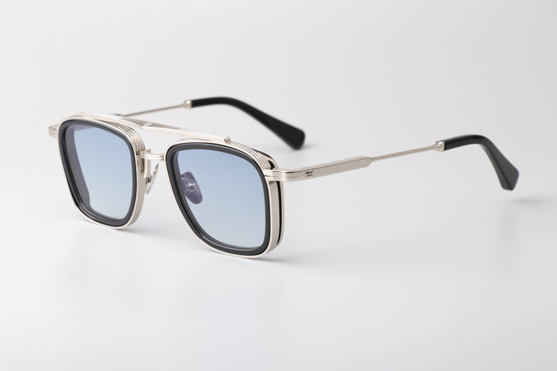 Brad Sunglasses Silver Black Gradient Blue