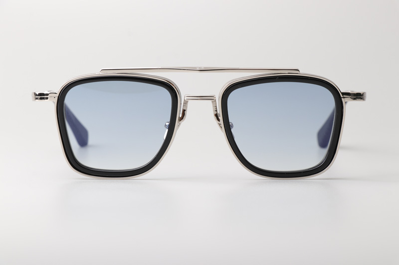 Brad Sunglasses Silver Black Gradient Blue
