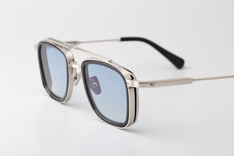 Brad Sunglasses Silver Black Gradient Blue