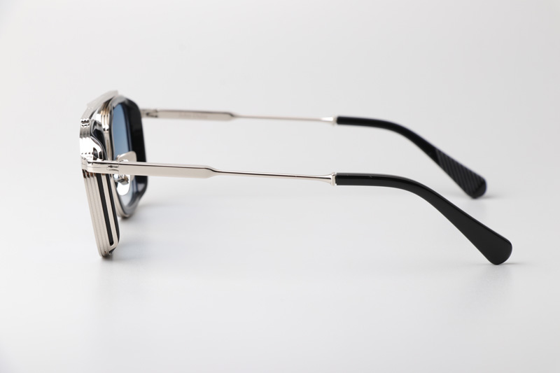 Brad Sunglasses Silver Black Gradient Blue