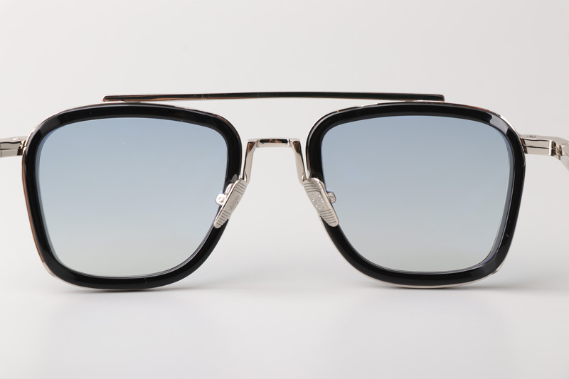 Brad Sunglasses Silver Black Gradient Blue