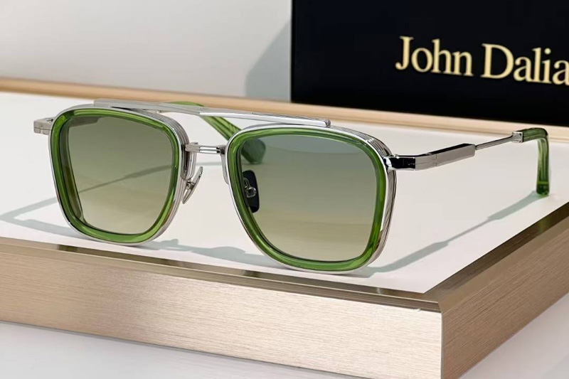 Brad Sunglasses Silver Green Gradient Green