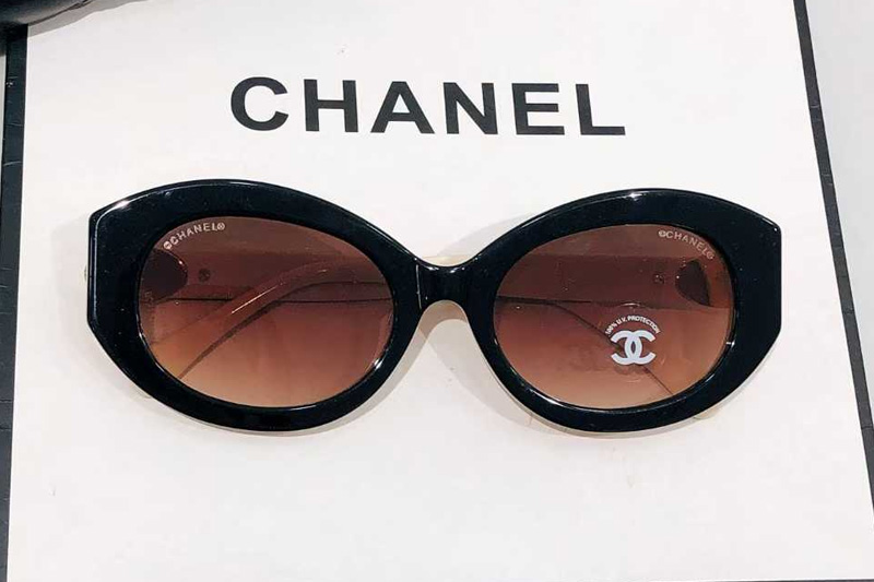 CH0551 Sunglasses Black Cream Gradient Brown
