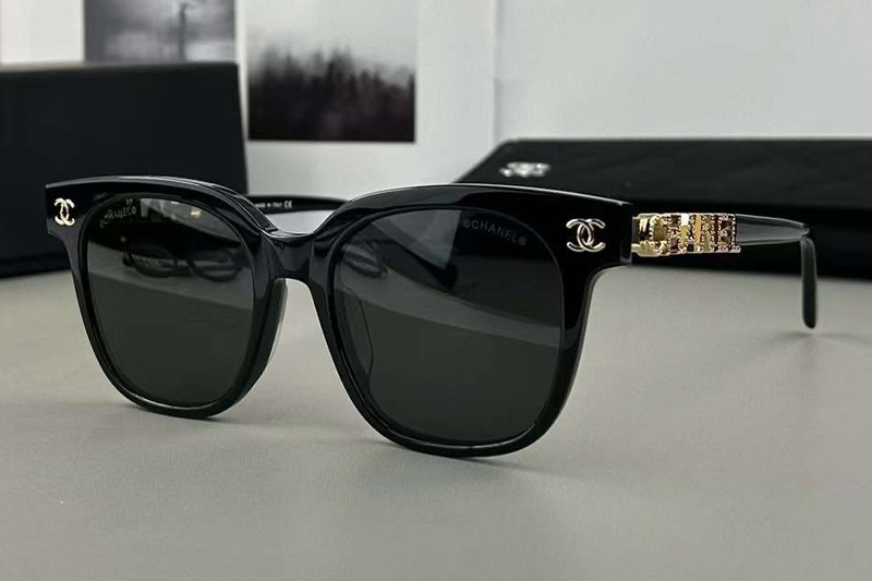 CH0748 Sunglasses Black Gold Gray