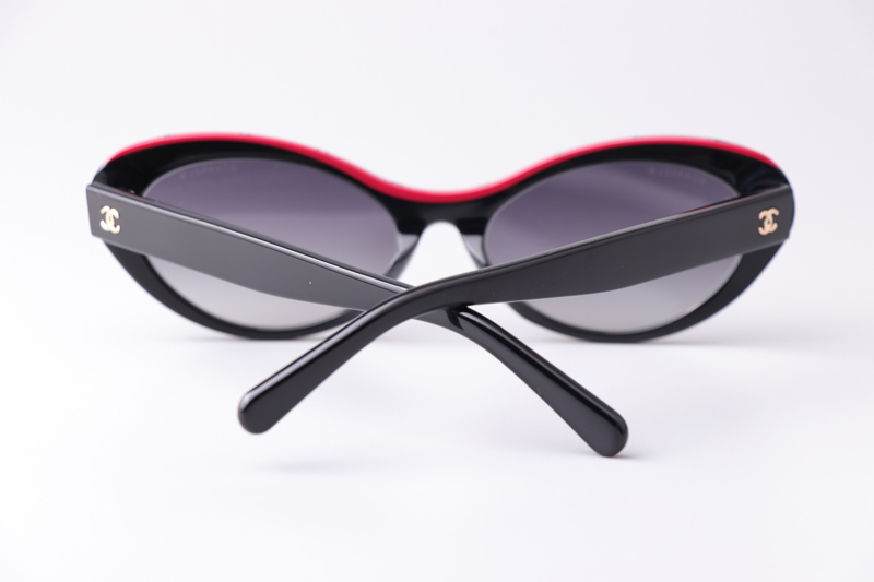 CH5416 Sunglasses Black Red Gradient Gray
