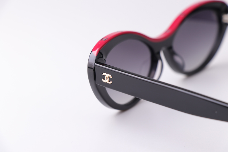 CH5416 Sunglasses Black Red Gradient Gray