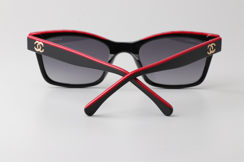 CH5417 Sunglasses Black Red Gradient Gray