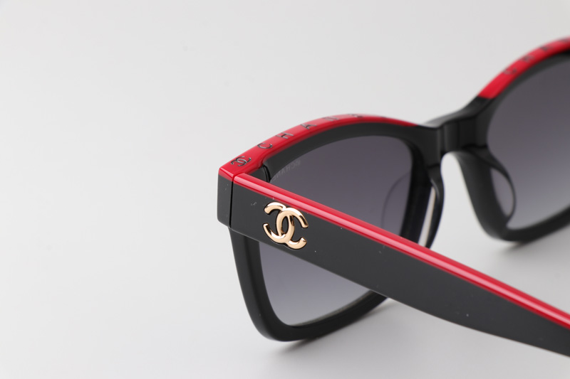 CH5417 Sunglasses Black Red Gradient Gray