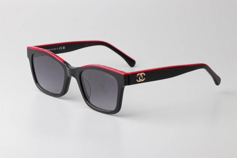 CH5417 Sunglasses Black Red Gradient Gray