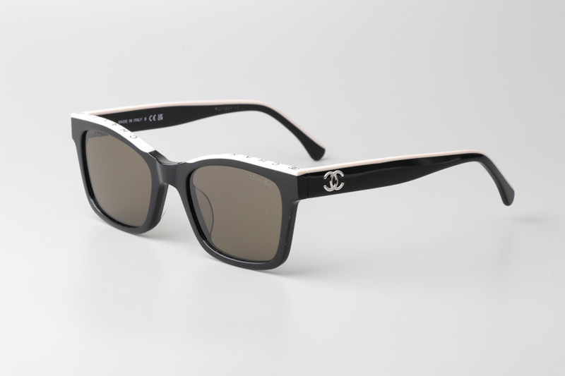CH5417 Sunglasses Black Silver White Brown
