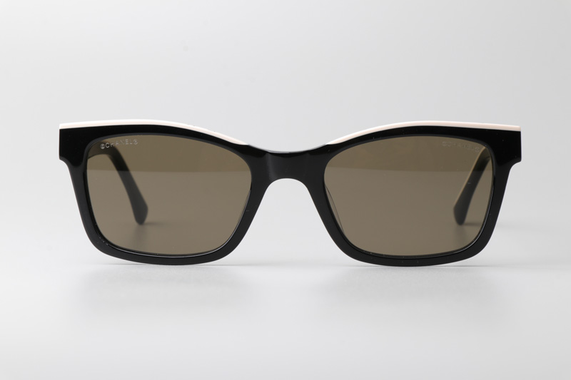 CH5417 Sunglasses Black Silver White Brown