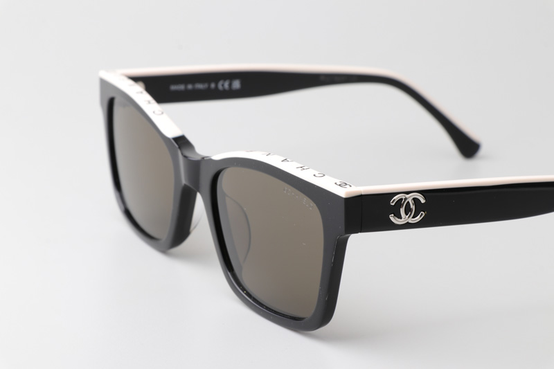 CH5417 Sunglasses Black Silver White Brown