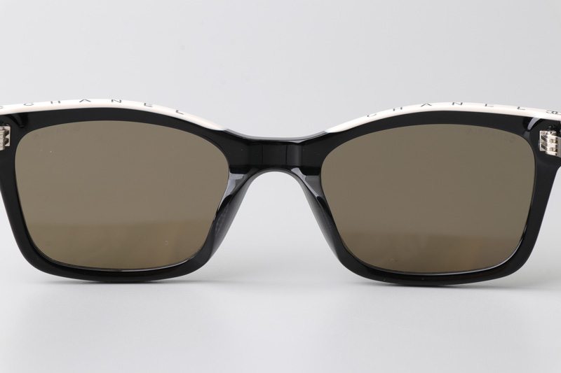CH5417 Sunglasses Black Silver White Brown