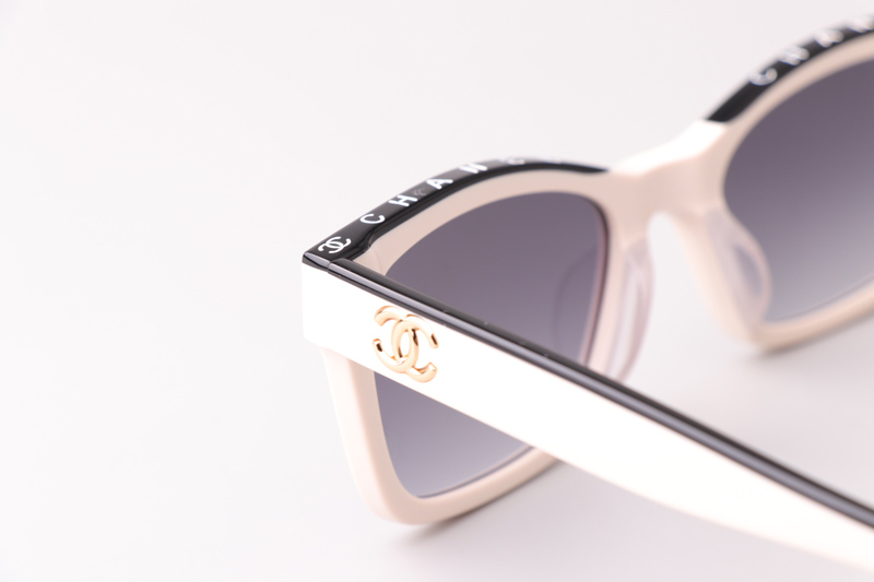 CH5417 Sunglasses White Black Gradient Gray
