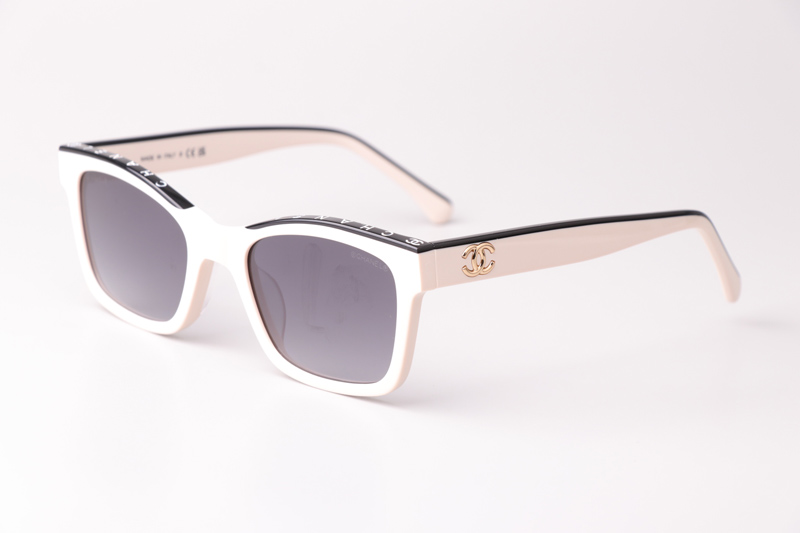 CH5417 Sunglasses White Black Gradient Gray