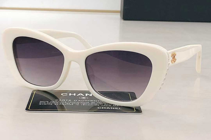 CH5481H Sunglasses White Gradient Gray