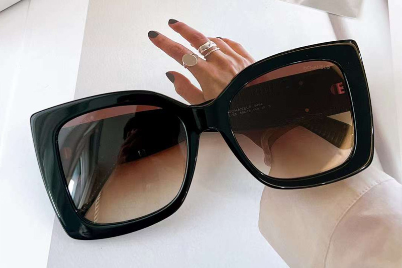 CH5494 Sunglasses In Black Gold Gradient Brown