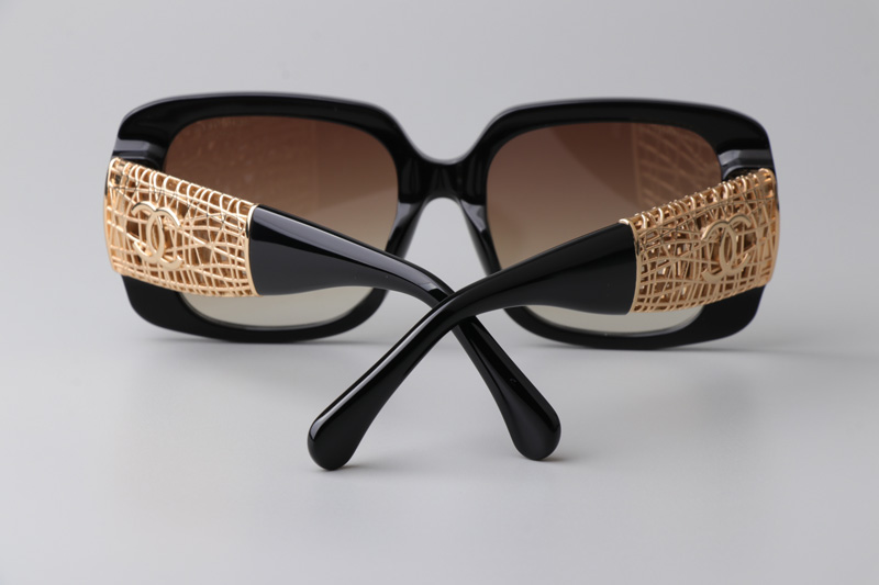 CH5532 Sunglasses Black Gold Gradient Brown