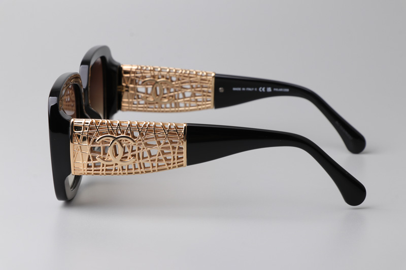 CH5532 Sunglasses Black Gold Gradient Brown