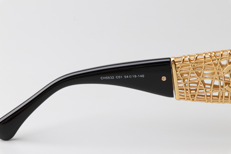 CH5532 Sunglasses Black Gold Gray